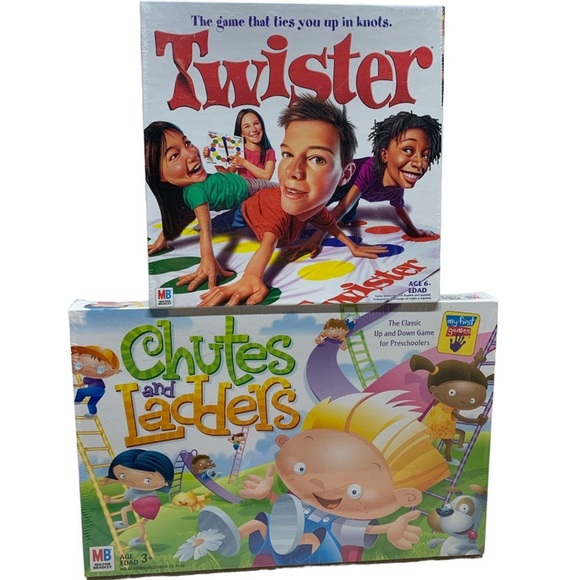 Bundle of 2 New Milton Bradley ✔️Chutes & Ladders & ✔️Twister - Picture 1 of 12